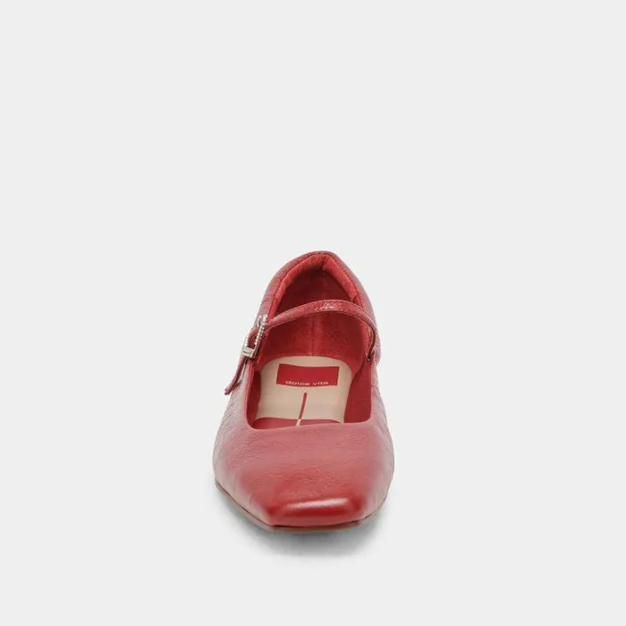 Flats and Loafers Shop Dolce Vita Reyes Wide Ballet Flats Red Crinkle Patent Red Crinkle Patent