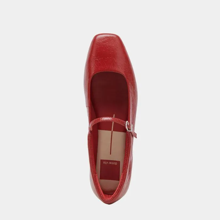 Flats and Loafers Shop Dolce Vita Reyes Wide Ballet Flats Red Crinkle Patent Red Crinkle Patent