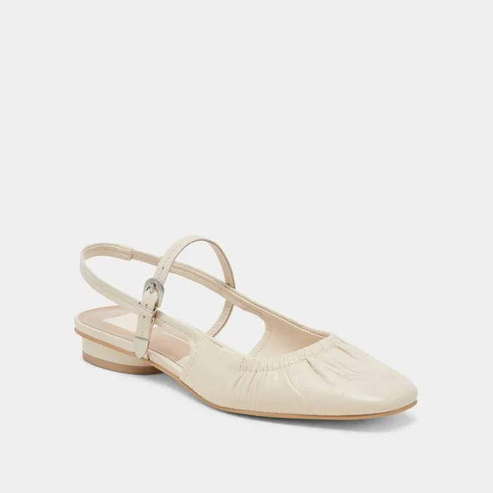 Flats and Loafers Shop Dolce Vita Rianne Flats Ivory Crinkle Patent Ivory Crinkle Patent