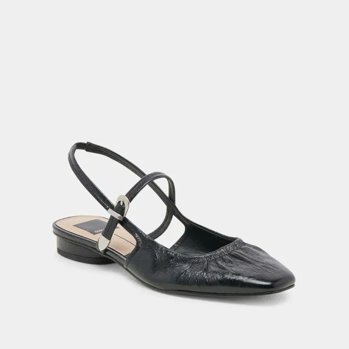 Flats and Loafers Shop Dolce Vita Rianne Flats Midnight Crinkle Patent Midnight Crinkle Patent