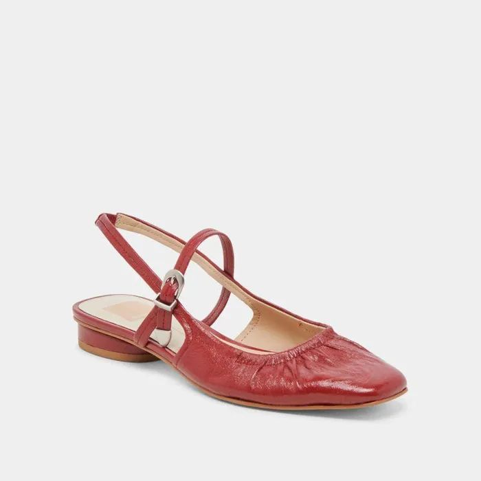 Flats and Loafers Shop Dolce Vita Rianne Flats Red Crinkle Patent Red Crinkle Patent