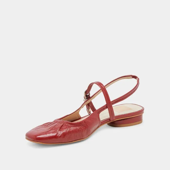 Flats and Loafers Shop Dolce Vita Rianne Flats Red Crinkle Patent Red Crinkle Patent