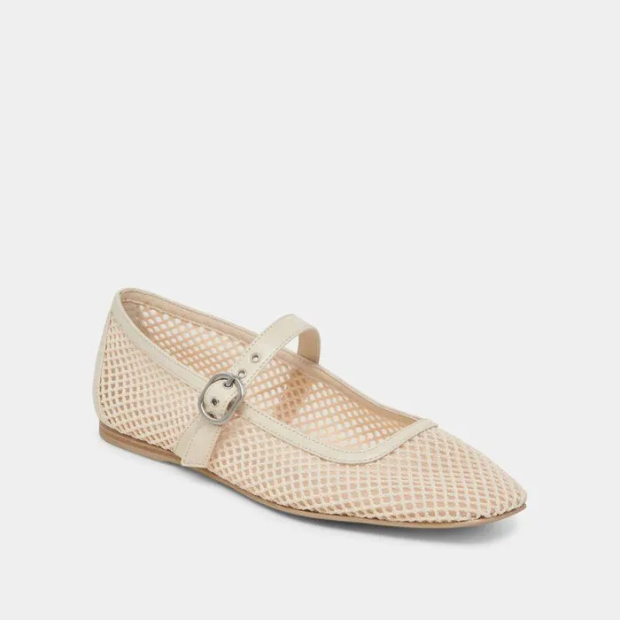 Flats and Loafers Shop Dolce Vita Rodni Mesh Ballet Flats Creme Woven Mesh Creme Woven Mesh