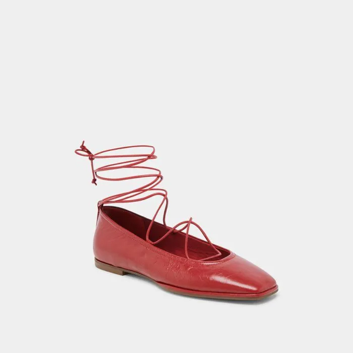 Flats and Loafers Shop Dolce Vita Ryder Ballet Flats Red Crinkle Patent Red Crinkle Patent