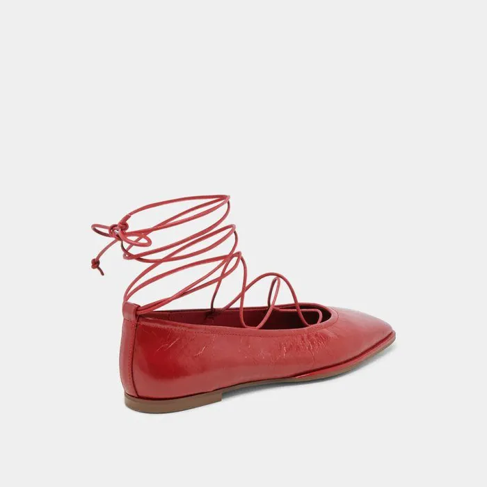 Flats and Loafers Shop Dolce Vita Ryder Ballet Flats Red Crinkle Patent Red Crinkle Patent
