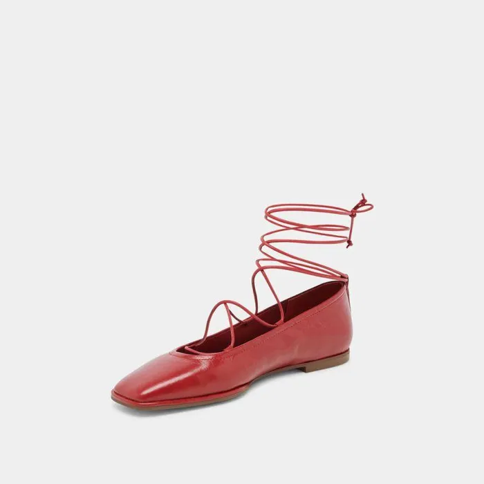 Flats and Loafers Shop Dolce Vita Ryder Ballet Flats Red Crinkle Patent Red Crinkle Patent