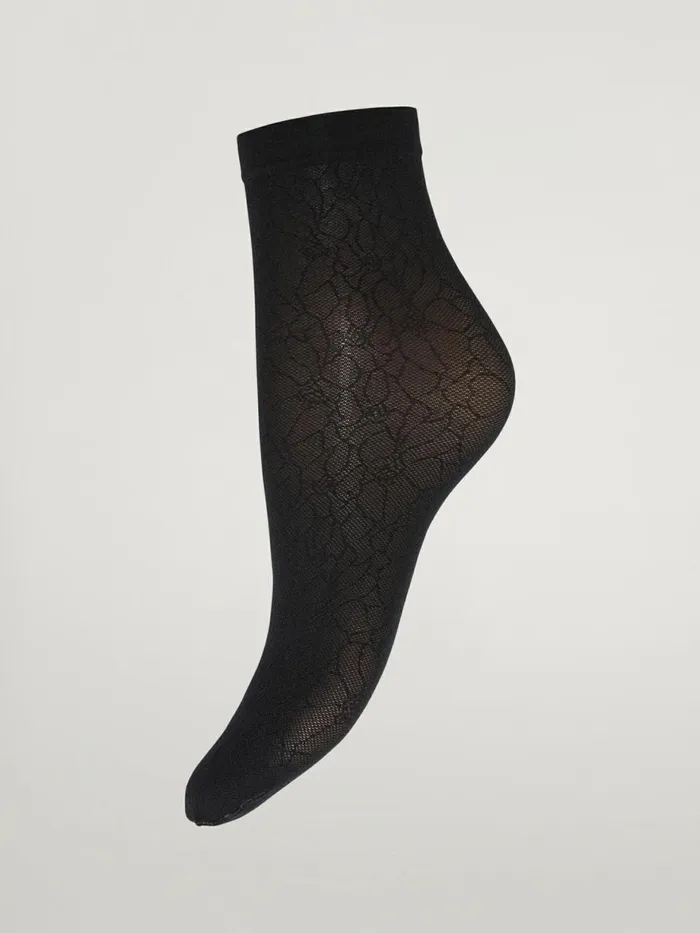 Floral Lace Socks Black Women Wolford Socks