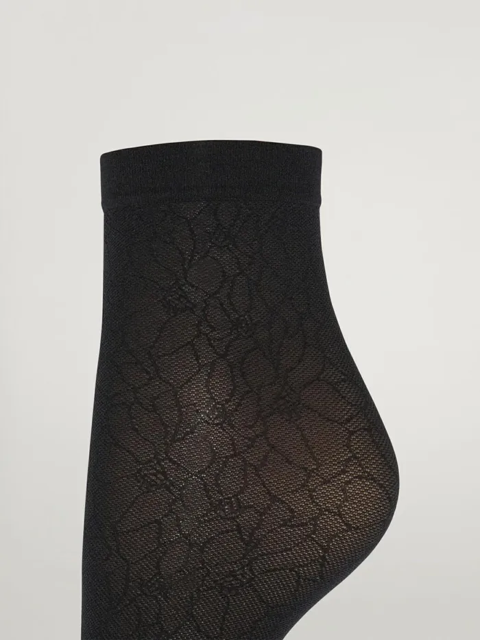 Floral Lace Socks Black Women Wolford Socks