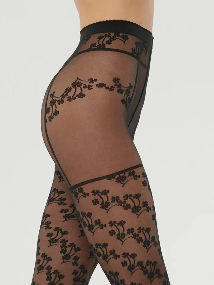 Floral Suspender Tights Blackblack Women Wolford Tights