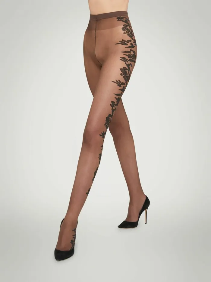 Flower Tights Fairly Lightblack Women Wolford Tights