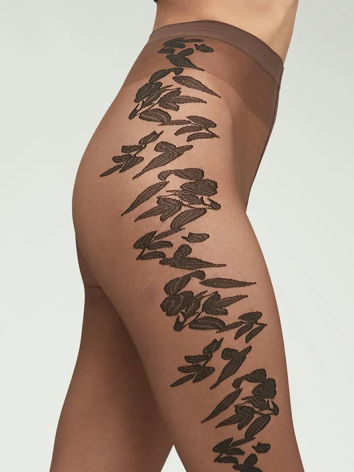 Flower Tights Fairly Lightblack Women Wolford Tights
