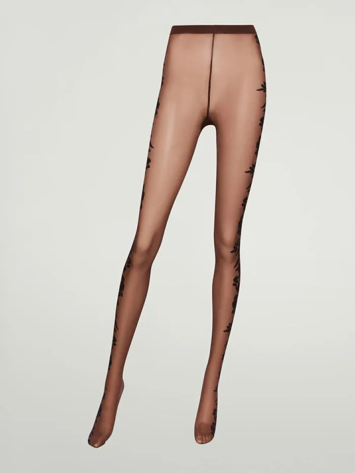 Flower Tights Fairly Lightblack Women Wolford Tights