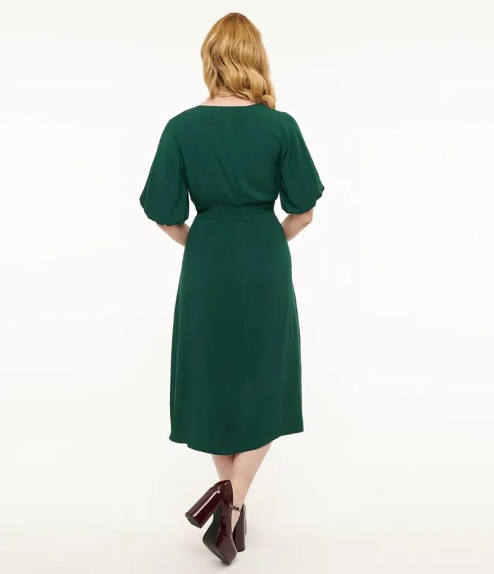 Forest Green Midi Dress Dresses Unique Vintage Midi