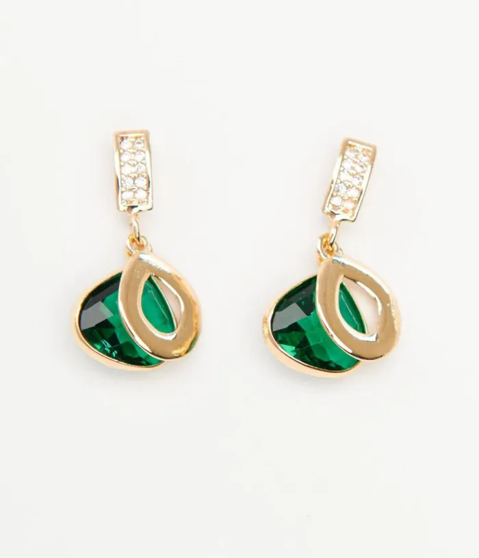 Gold and Emerald Green Rhinestone Drop Earrings Accessories Unique Vintage Earrings Gold and Emerald Green Rhinestone Drop Earrings Accessories Unique Vintage Earrings