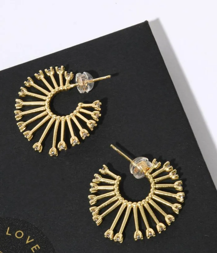Gold and Silver Rhinestone Sandy Hoops Accessories Unique Vintage Earrings