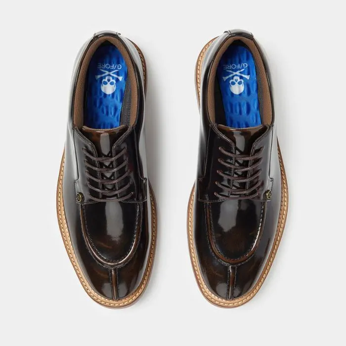 Golf Shoes Men GFORE MEN039S GALLIVANTER LUXE LEATHER SOLE SPLIT TOE GOLF SHOE Espresso