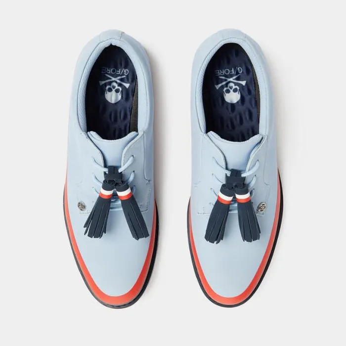 Golf Shoes Women GFORE WOMEN039S GALLIVANTER NUBUCK LEATHER TUXEDO GOLF SHOE Sky