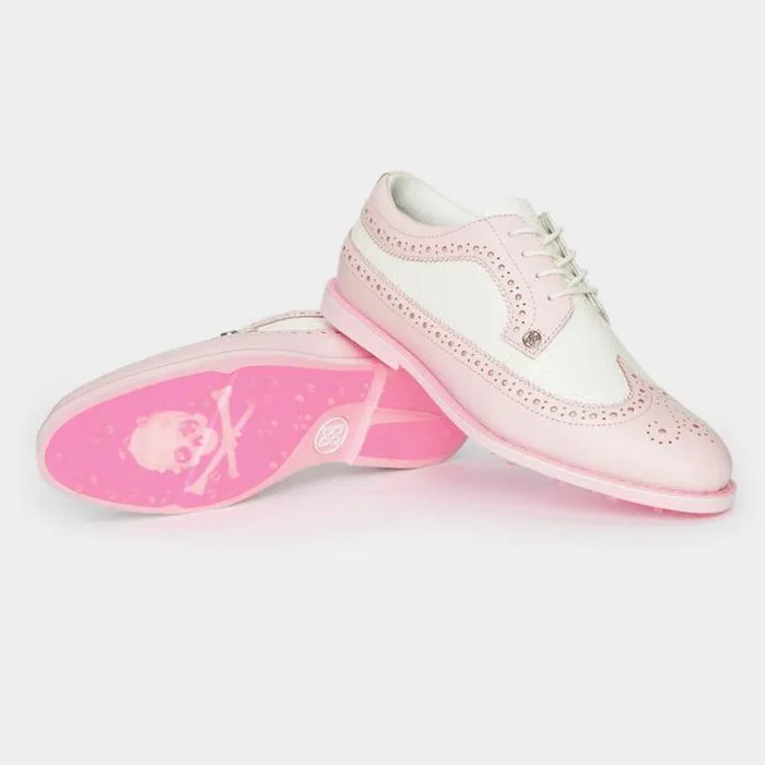Golf Shoes Women GFORE WOMEN039S GALLIVANTER PEBBLE LEATHER LONGWING GOLF SHOE Blush