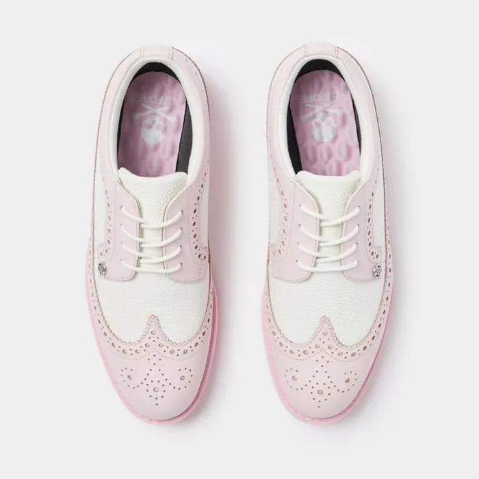 Golf Shoes Women GFORE WOMEN039S GALLIVANTER PEBBLE LEATHER LONGWING GOLF SHOE Blush