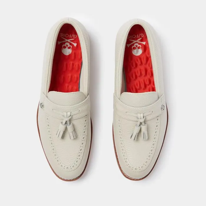 Golf Shoes Women GFORE WOMEN039S TASSEL BROGUE CRUISER GALLIVANTER LUXE LEATHER GOLF SHOE Stone