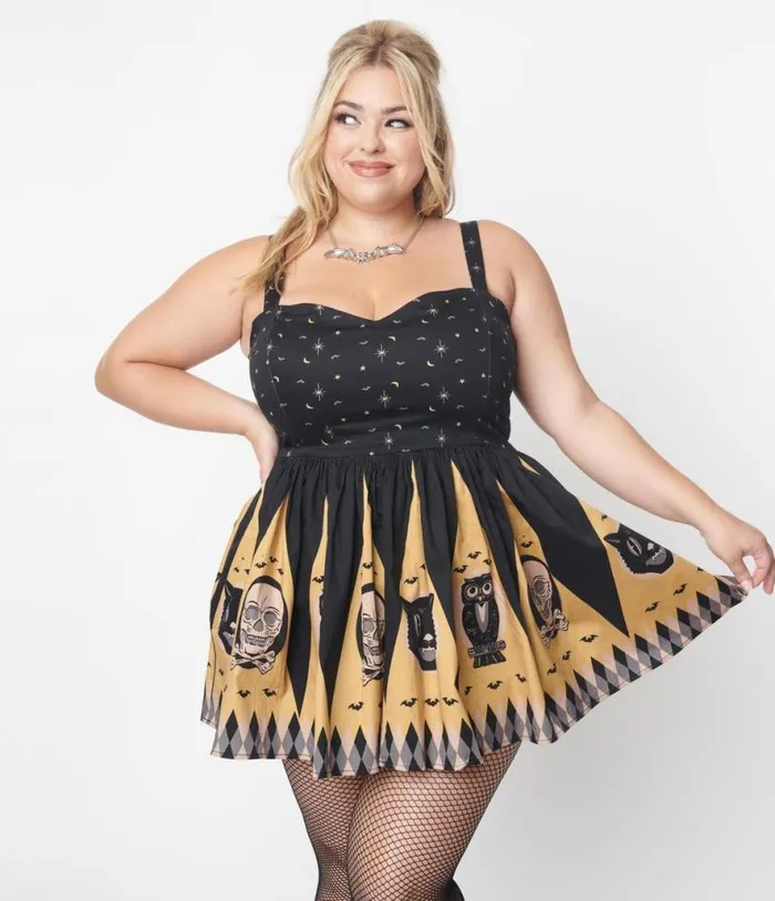 Halloween Treat Prudence Fit and Flare Dress DressesHalloweenPlus Unique Vintage Pocket Dresses Halloween Treat Prudence Fit and Flare Dress DressesHalloweenPlus Unique Vintage Pocket Dresses