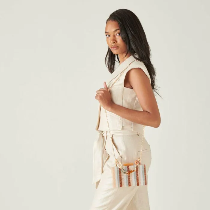 Handbags Shop Dolce Vita Corrie Clutch Taupe Multi Resin Taupe Multi Resin