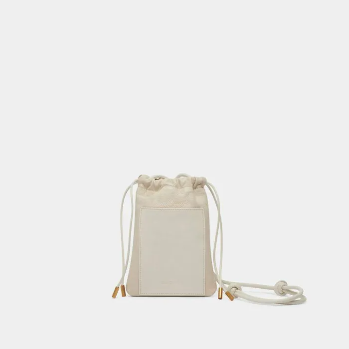 Handbags Shop Dolce Vita Evie Crossbody Pouch Ivory Pebble Leather Leather Crossbody Pouch Ivory Pebble Leather