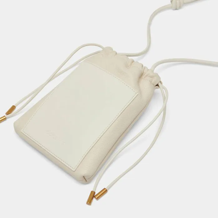 Handbags Shop Dolce Vita Evie Crossbody Pouch Ivory Pebble Leather Leather Crossbody Pouch Ivory Pebble Leather