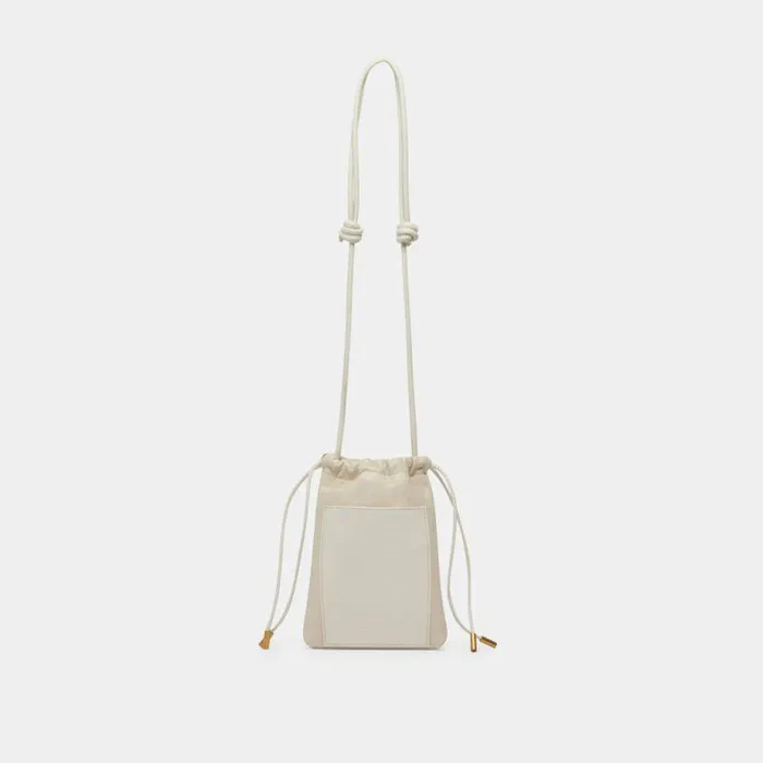 Handbags Shop Dolce Vita Evie Crossbody Pouch Ivory Pebble Leather Leather Crossbody Pouch Ivory Pebble Leather