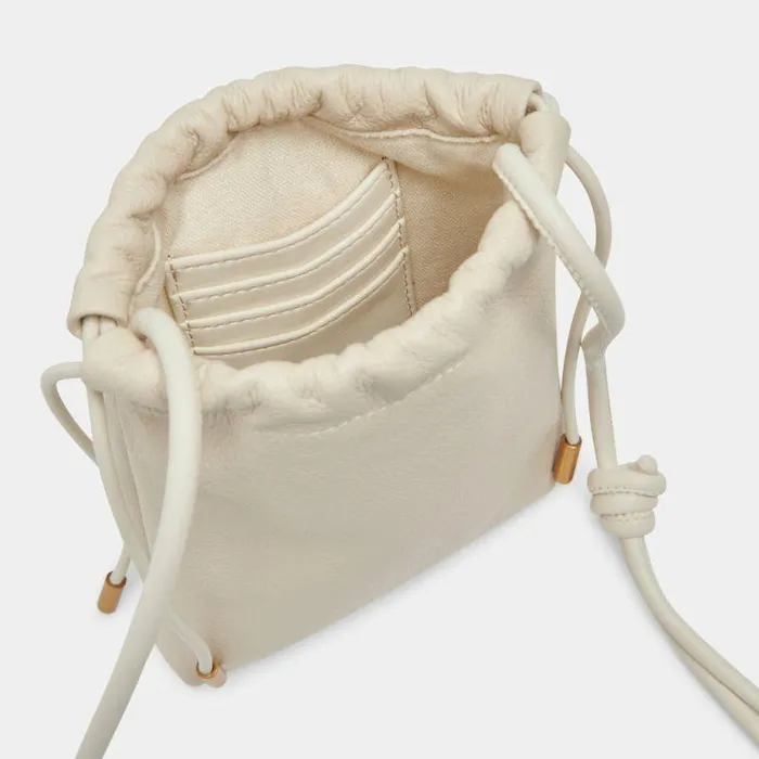 Handbags Shop Dolce Vita Evie Crossbody Pouch Ivory Pebble Leather Leather Crossbody Pouch Ivory Pebble Leather