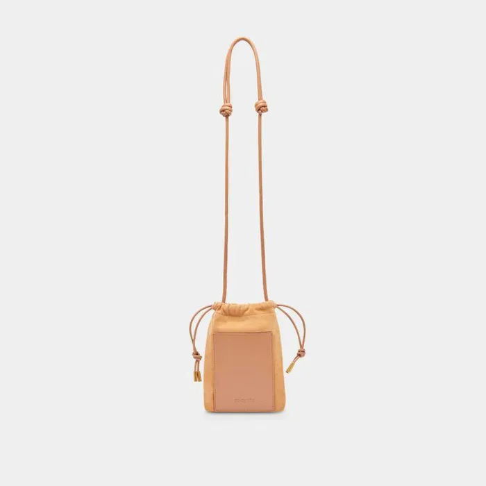 Handbags Shop Dolce Vita Evie Crossbody Pouch Rusty Oak Suede Suede Crossbody Pouch Rusty Oak Suede