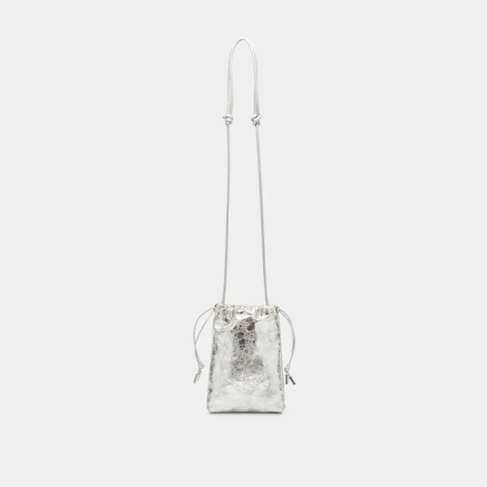Handbags Shop Dolce Vita Evie Crossbody Pouch Silver Distressed Leather Women039s Crossbody Pouch Silver Distressed Leather