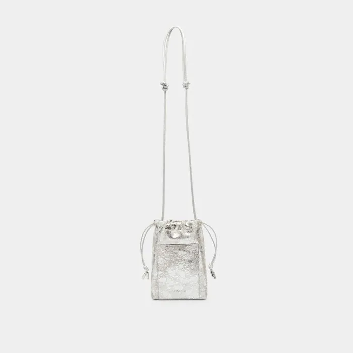 Handbags Shop Dolce Vita Evie Crossbody Pouch Silver Distressed Leather Women039s Crossbody Pouch Silver Distressed Leather