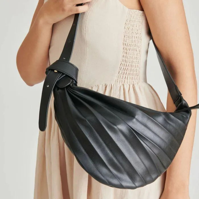 Handbags Shop Dolce Vita Georgia Shoulder Bag Black Faux Leather Black Faux Leather