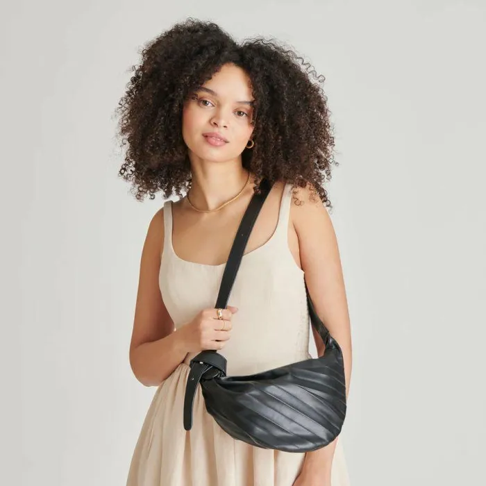 Handbags Shop Dolce Vita Georgia Shoulder Bag Black Faux Leather Black Faux Leather
