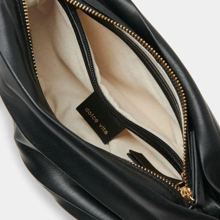 Handbags Shop Dolce Vita Georgia Shoulder Bag Black Faux Leather Black Faux Leather