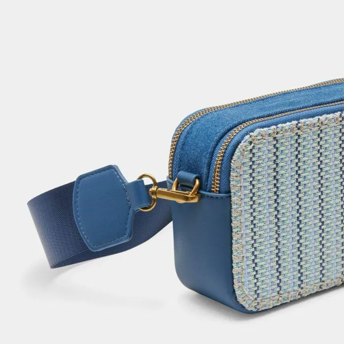 Handbags Shop Dolce Vita Gladys Crossbody Blue Woven Blue Woven