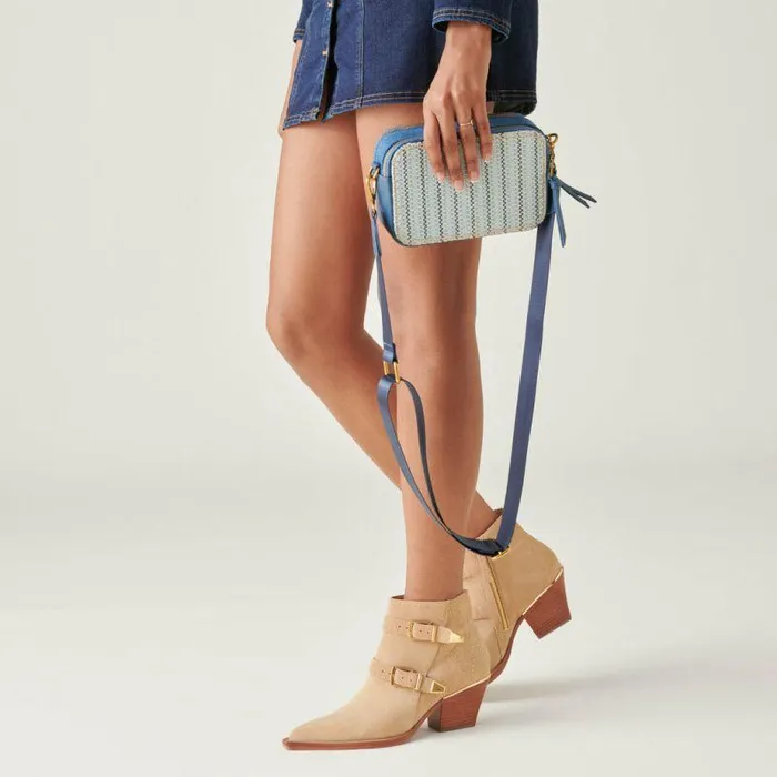 Handbags Shop Dolce Vita Gladys Crossbody Blue Woven Blue Woven