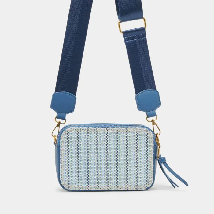 Handbags Shop Dolce Vita Gladys Crossbody Blue Woven Blue Woven