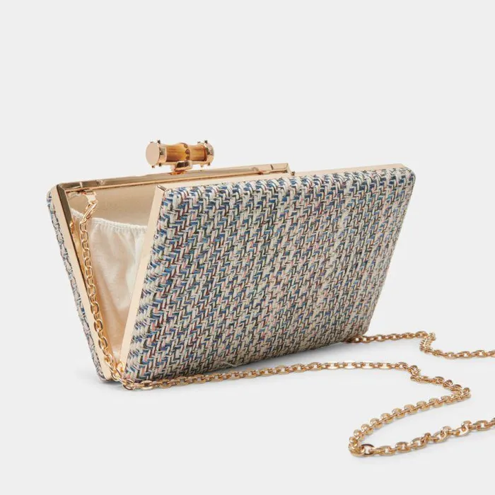 Handbags Shop Dolce Vita Greta Clutch Blue Woven Blue Woven