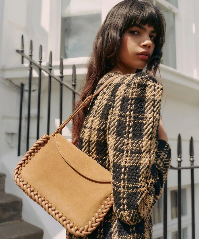 Handbags Shop Dolce Vita Harper Shoulder Bag Rusty Oak Suede Rusty Oak Suede