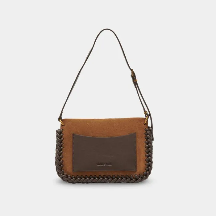 Handbags Shop Dolce Vita Harper Shoulder Bag Tobacco Suede Tobacco Suede