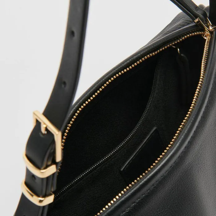 Handbags Shop Dolce Vita Livi Shoulder Bag Black Leather Black Leather