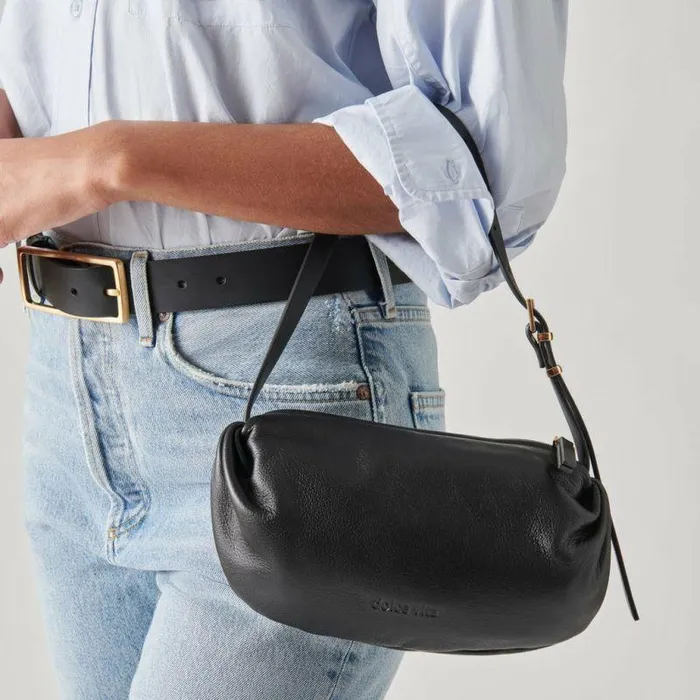 Handbags Shop Dolce Vita Livi Shoulder Bag Black Leather Black Leather