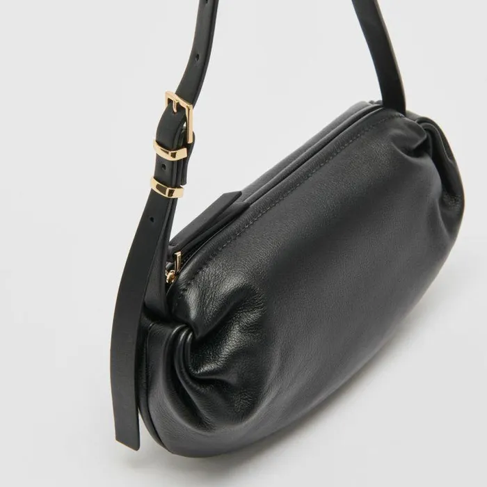 Handbags Shop Dolce Vita Livi Shoulder Bag Black Leather Black Leather
