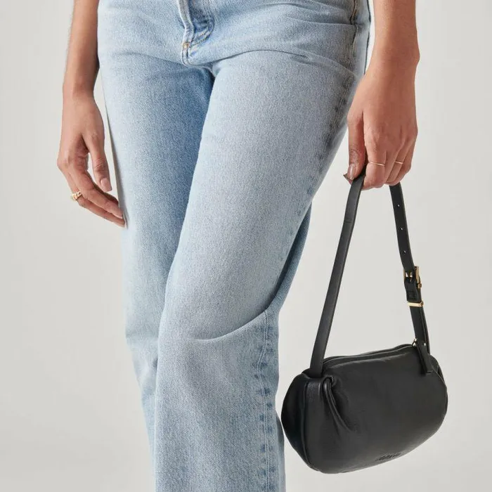 Handbags Shop Dolce Vita Livi Shoulder Bag Black Leather Black Leather