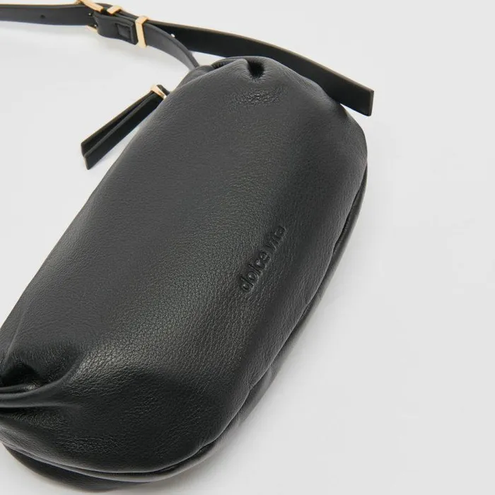 Handbags Shop Dolce Vita Livi Shoulder Bag Black Leather Black Leather