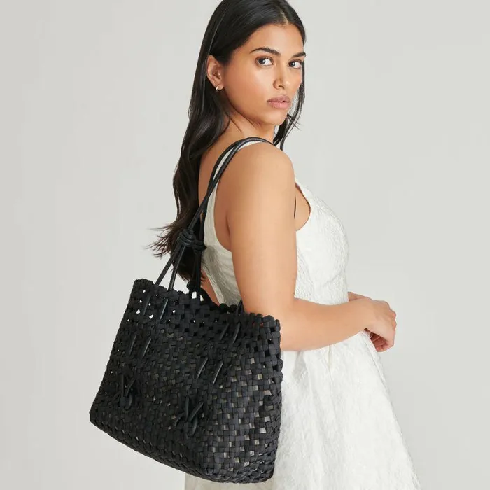Handbags Shop Dolce Vita Logan Tote Black Woven Black Woven