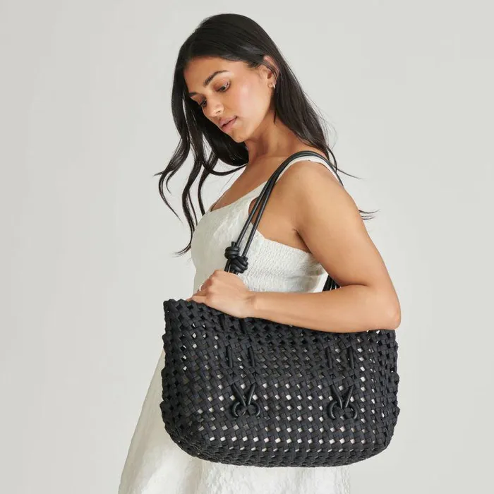 Handbags Shop Dolce Vita Logan Tote Black Woven Black Woven