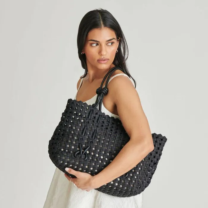 Handbags Shop Dolce Vita Logan Tote Black Woven Black Woven